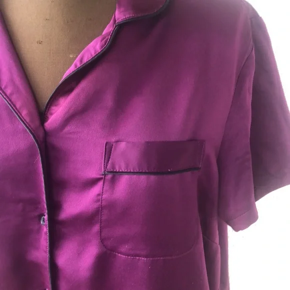 (👚3 for $20) Bras n things pajamas size 10 deep silk purple - Picture 3 of 5